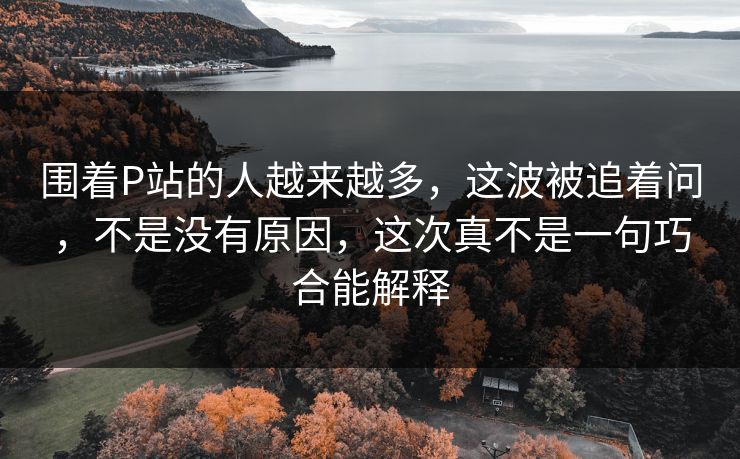 围着P站的人越来越多,这波被追着问,不是没有原因,这次真不是一句巧合能解释 围着P站的人越来越多,这波被追着问,不是没有原因,这次真不是一句巧合能解释