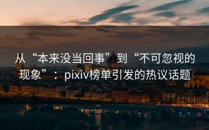 从“本来没当回事”到“不可忽视的现象”：pixiv榜单引发的热议话题